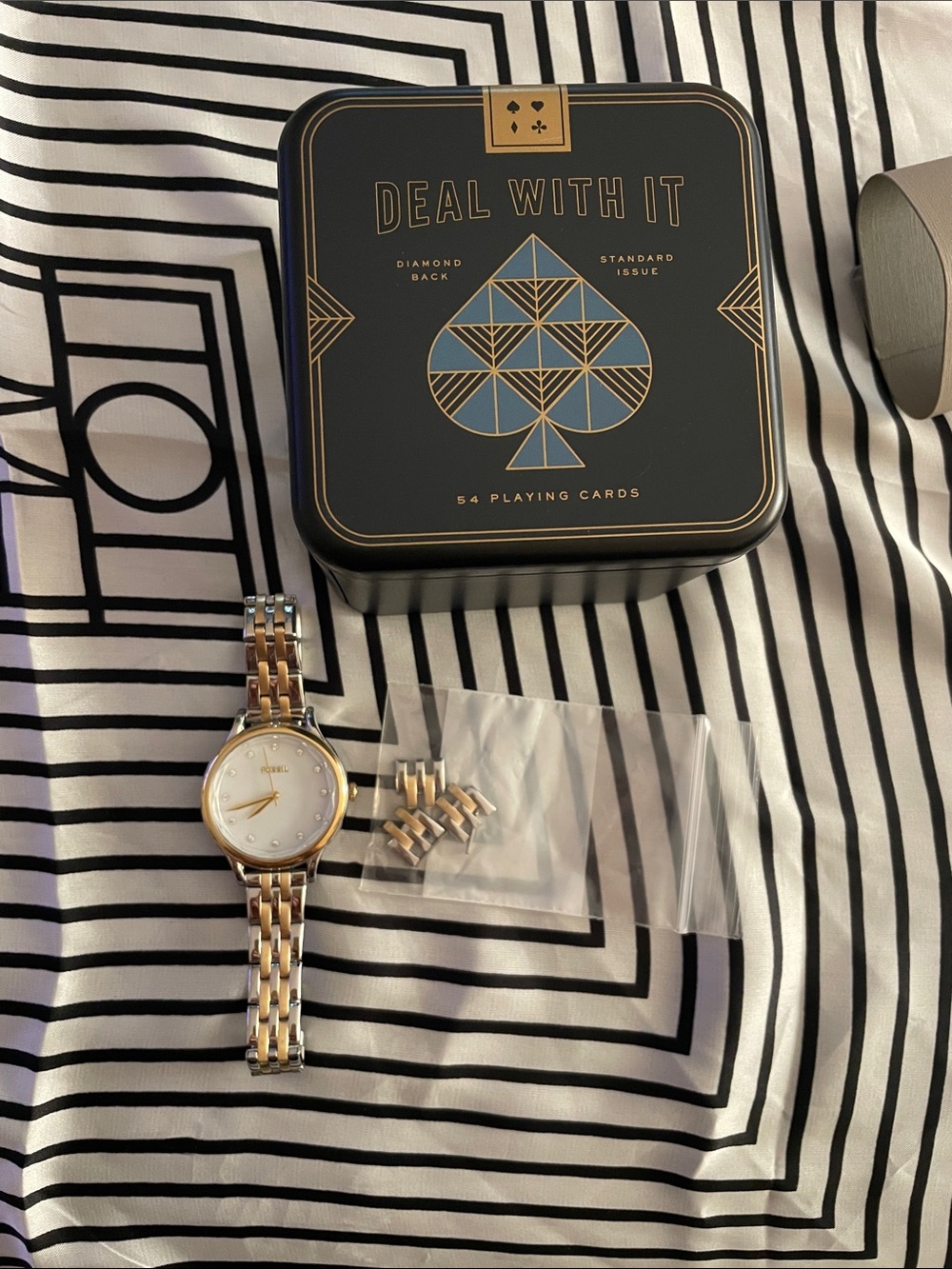 Fossil Two-Tone Ladies' Watch with White Dial and Crystal Markers - Picture 4 of 4